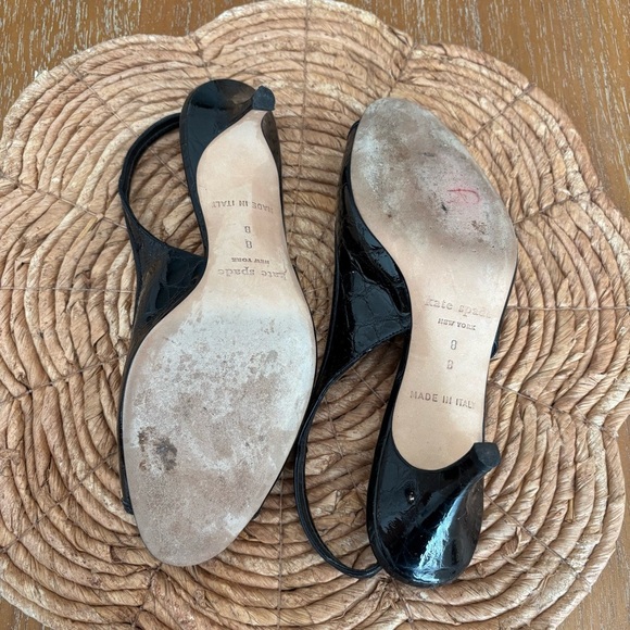 Kate Spade Black Kitten Heel Slingbacks - Picture 7 of 9